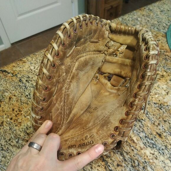 RARE OLD PINE A400 FIRST BASE PROFESSIONAL MODEL BASEBALL GLOVE Left Hand Throw - Picture 4 of 12